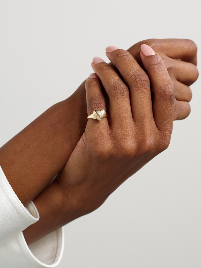 PERSÉE Memoria Heart 9-karat Gold Diamond Ring outlook