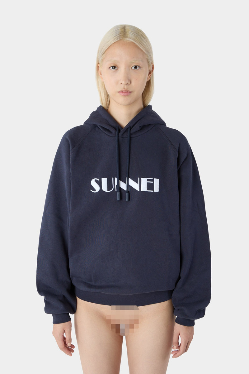 EMBROIDERED HOODIE / dark blue 3