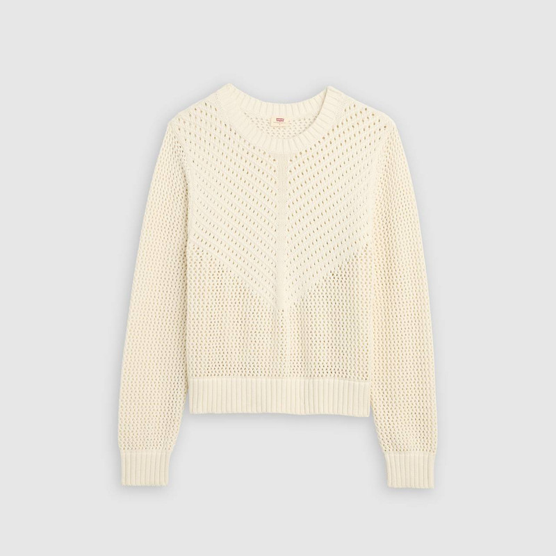 GAELLE LONG-SLEEVE CROCHET PULLOVER 5