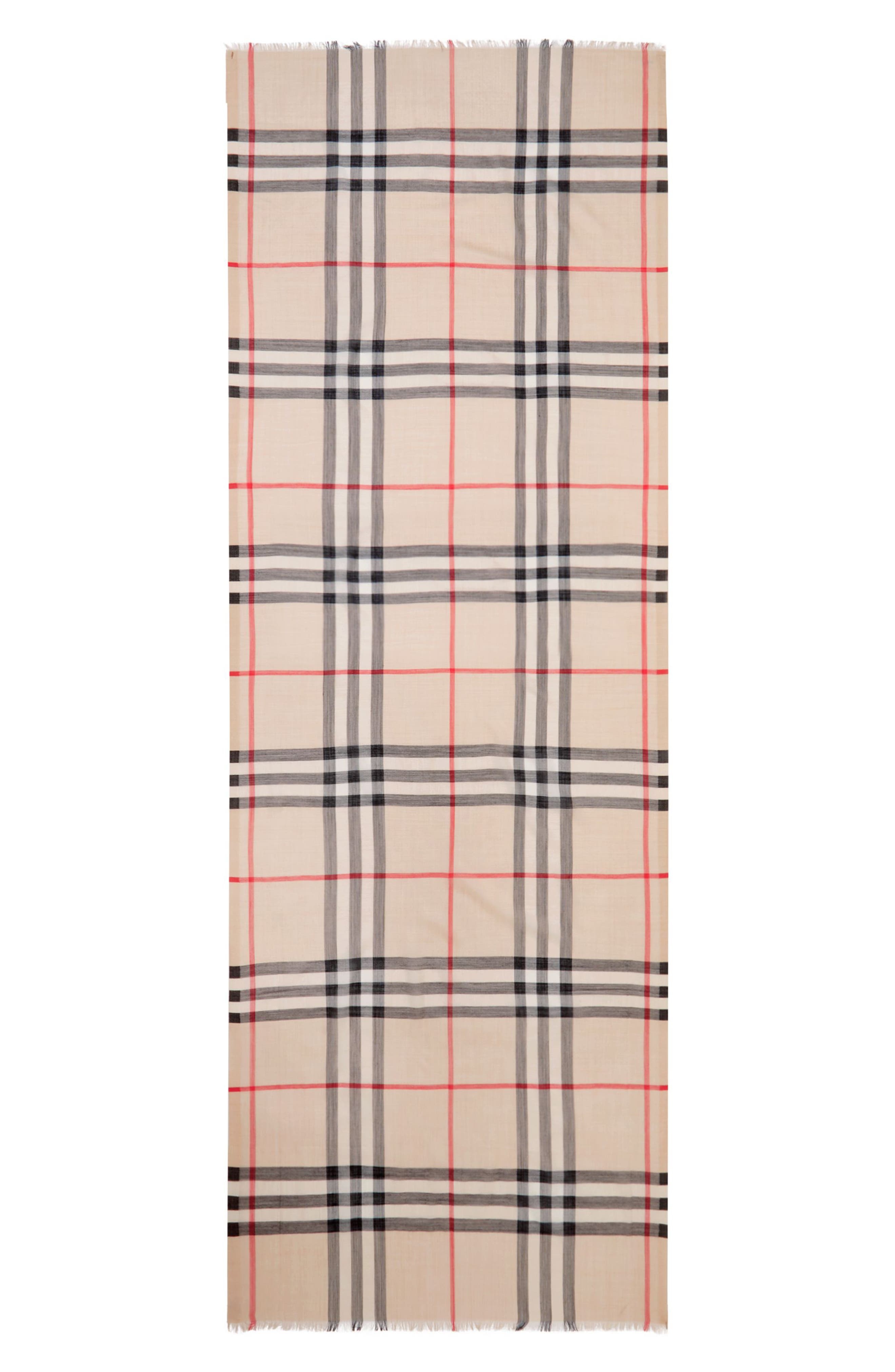 Giant Check Print Wool & Silk Scarf - 2