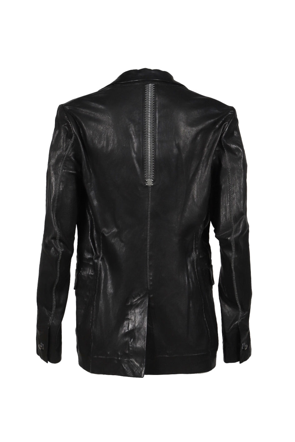 PIONNIER STRETCH LEATHER CLASSIC BLAZER / NOIR - 2