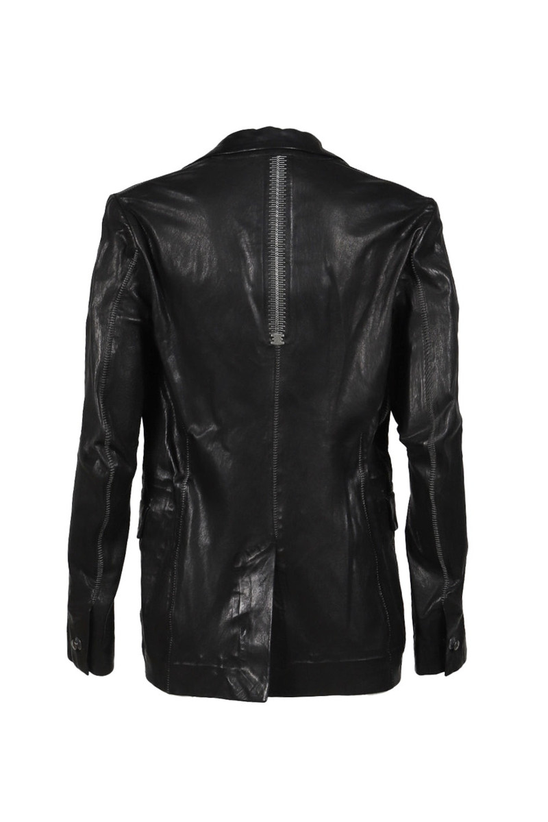 Isaac Sellam PIONNIER STRETCH LEATHER CLASSIC BLAZER / NOIR outlook