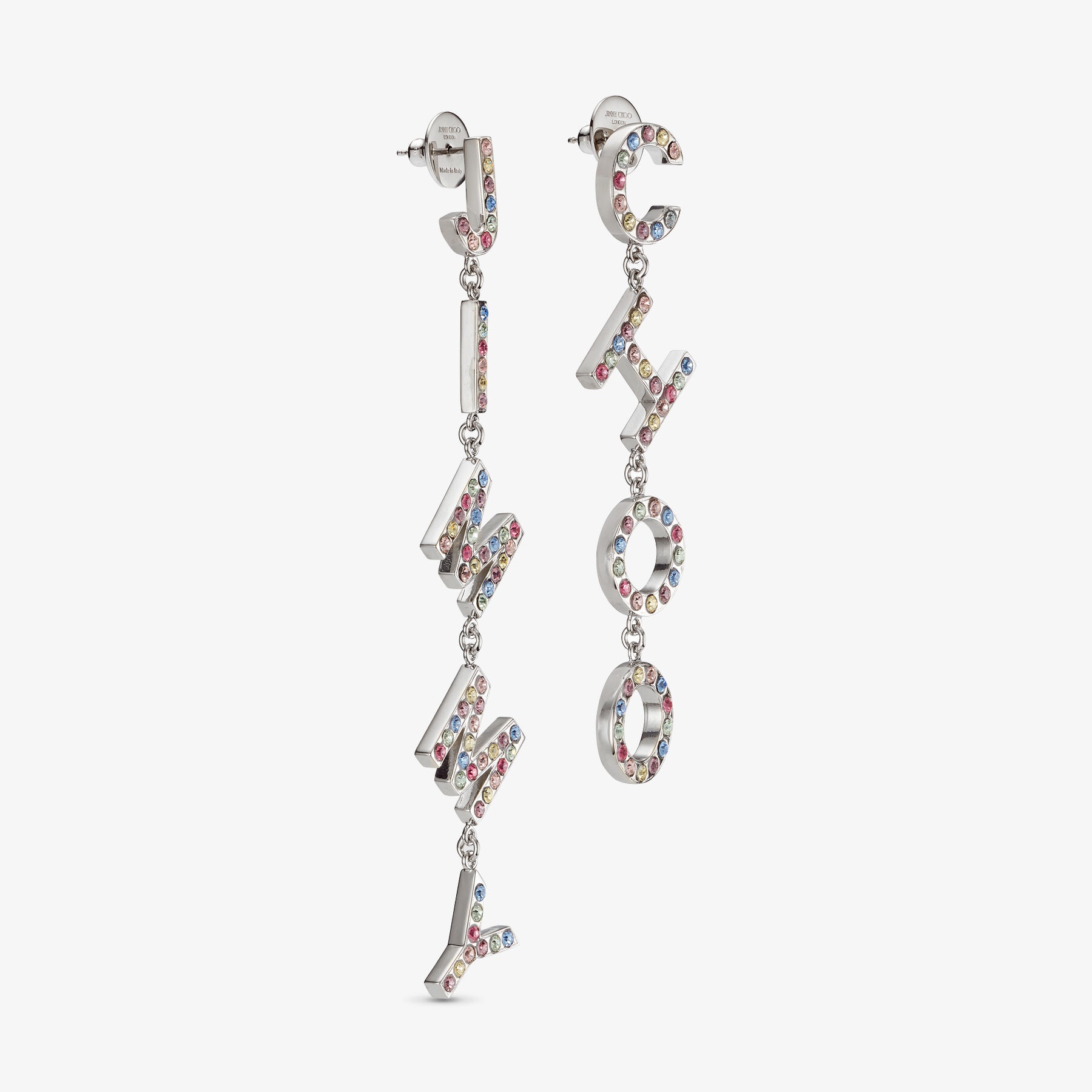 Jimmy Choo Earring
Silver-Finish Metal Jimmy Choo Earrings with Multi-colour Crystals - 4