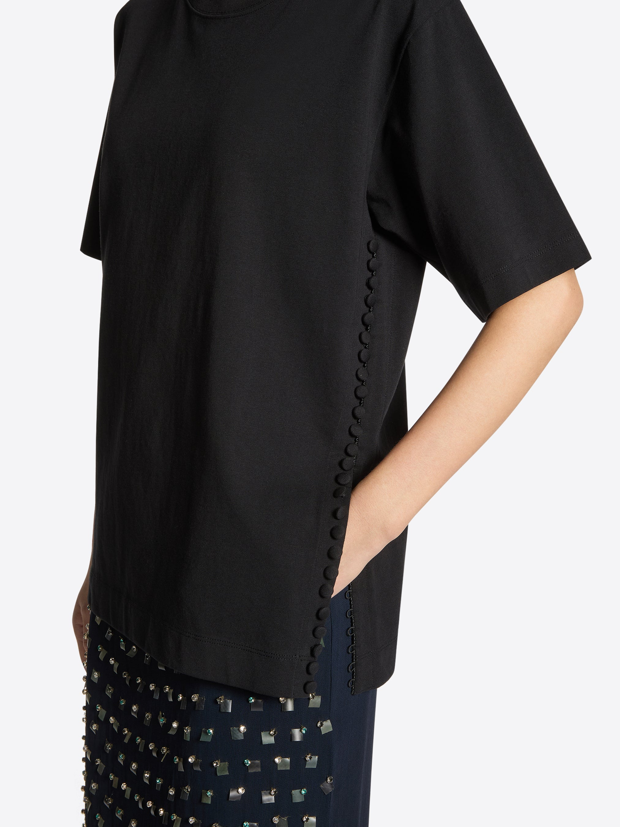 BUTTONED COTTON TEE - 5