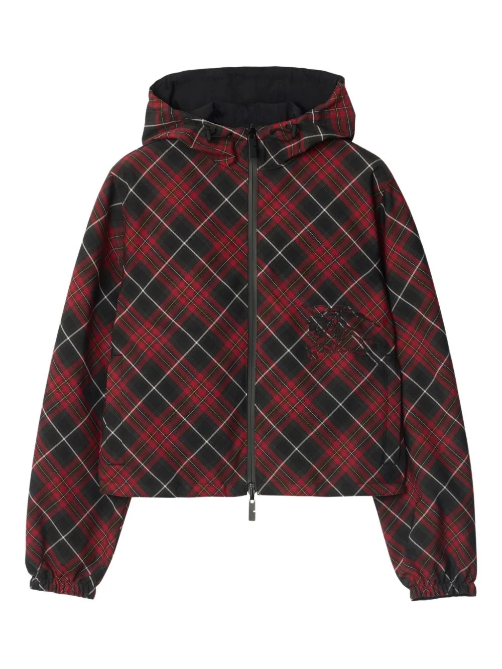 check-pattern hooded jacket - 1