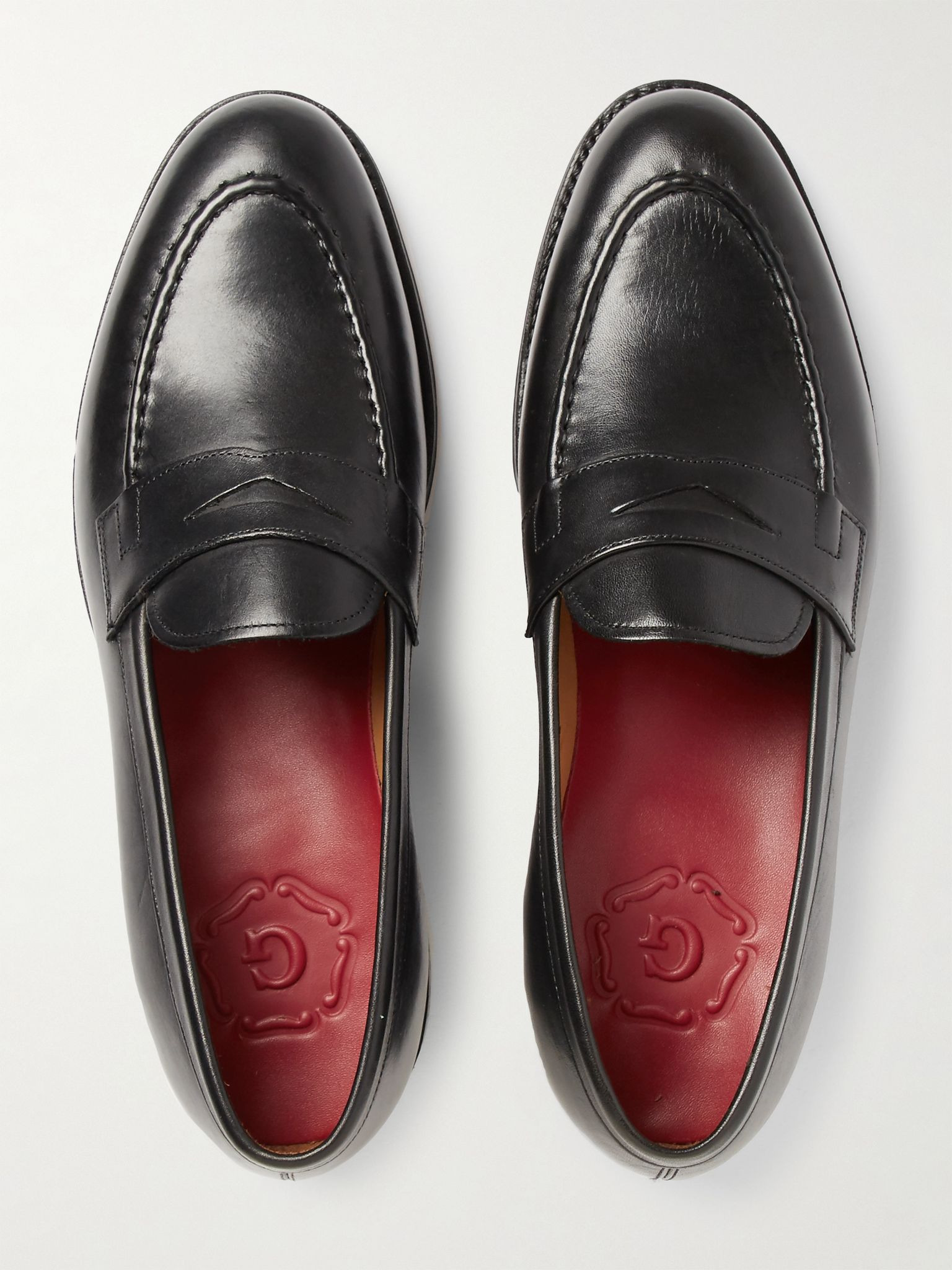 Lloyd Leather Penny Loafers Black - 8