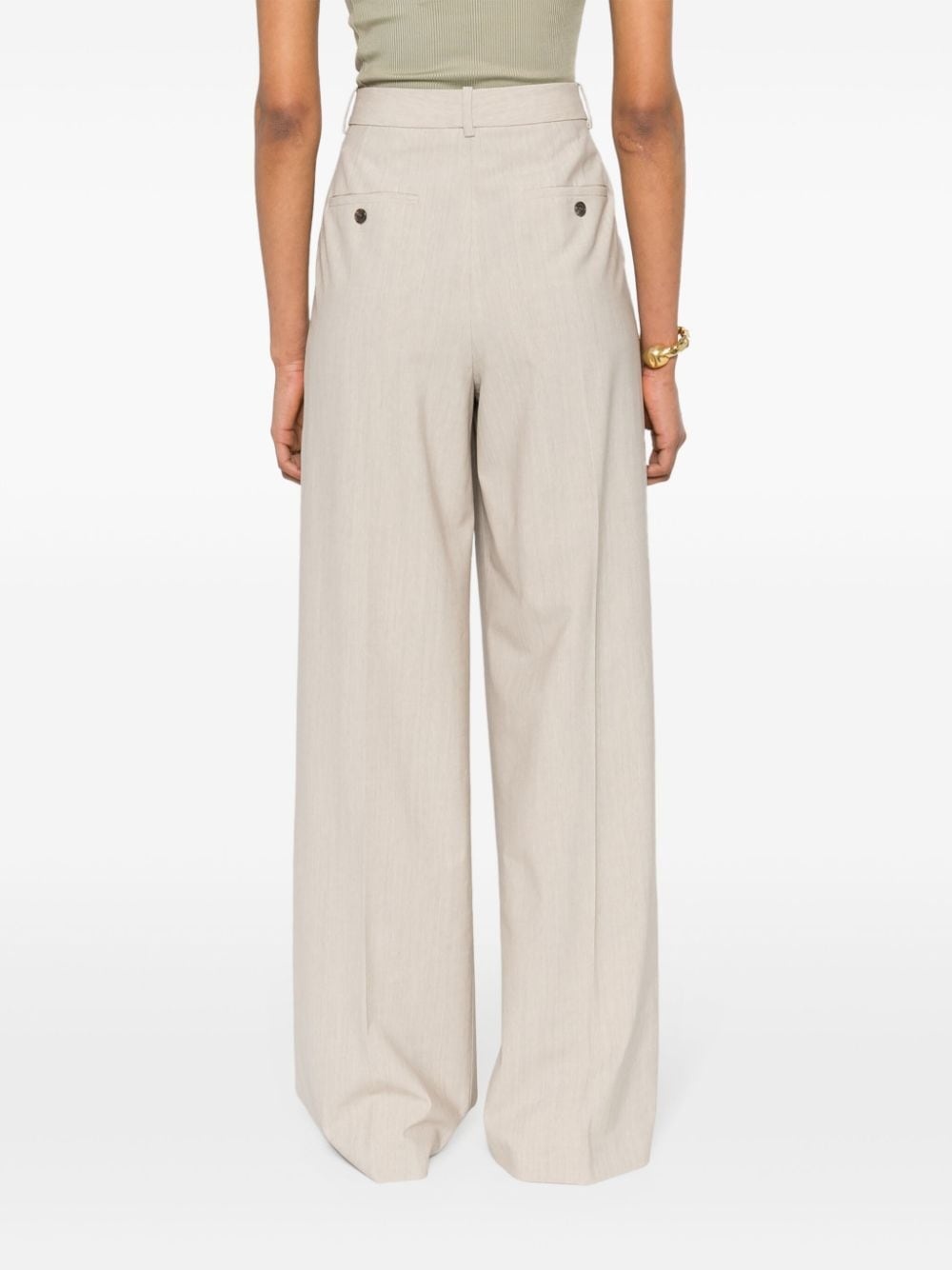 pleated wide trousers - 4
