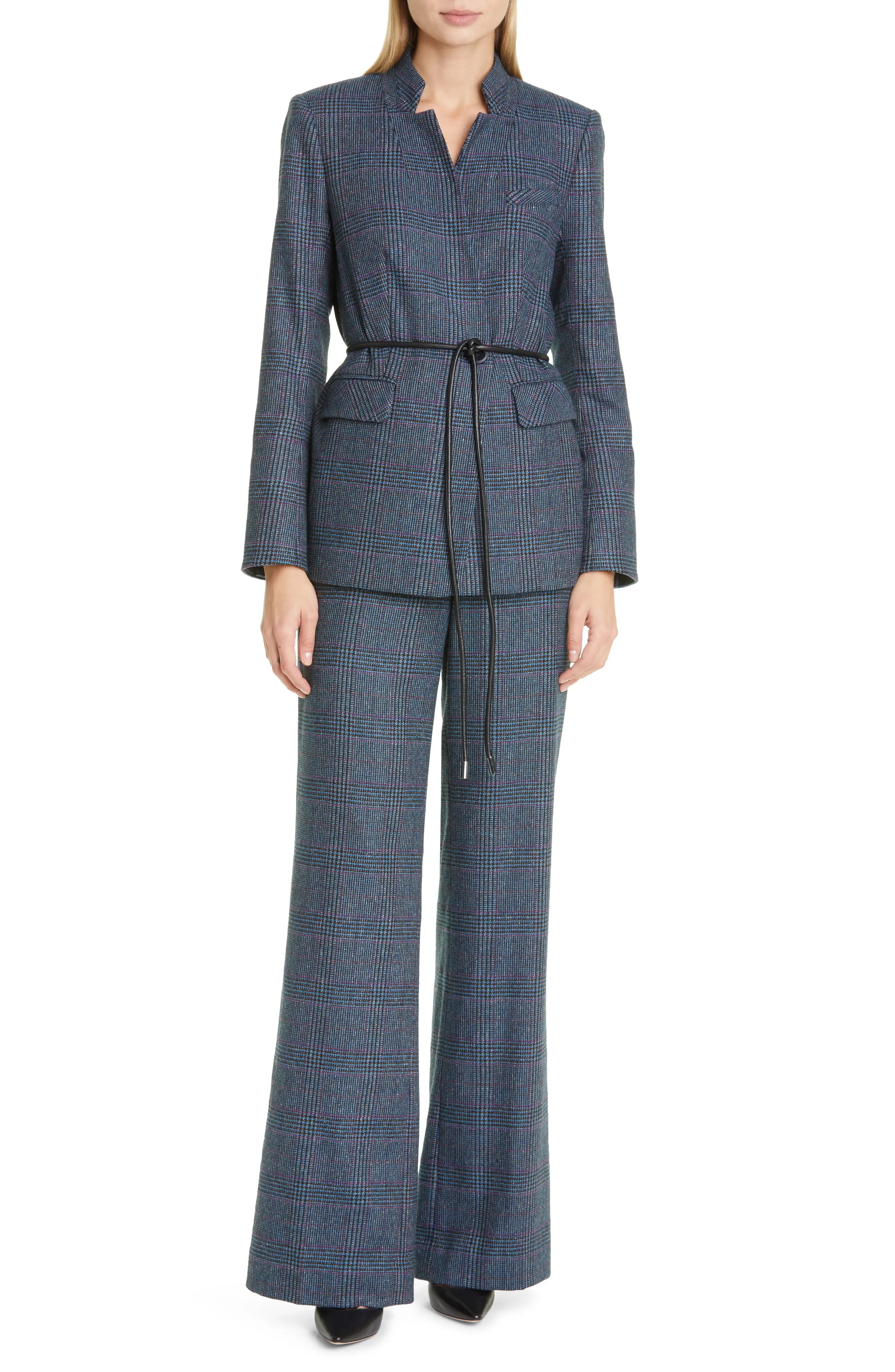 Wilshire Plaid Belted Dickey Jacket - 2