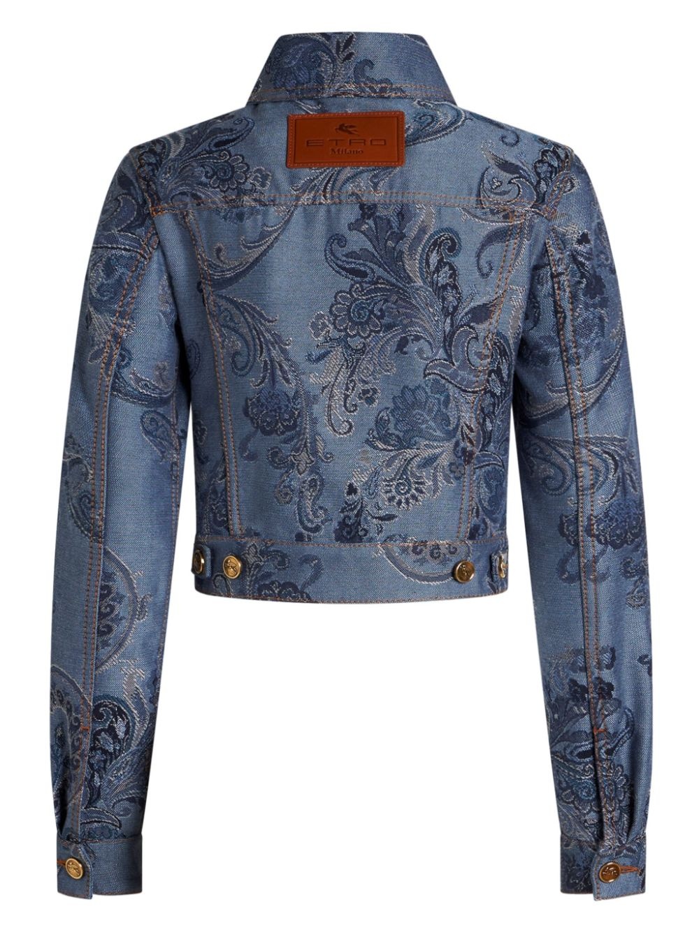 jacquard-print denim jacket - 5