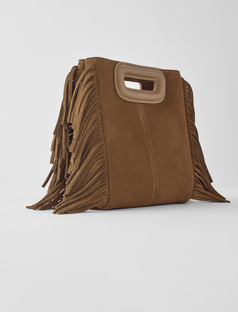 maje M mini bag in suede leather outlook