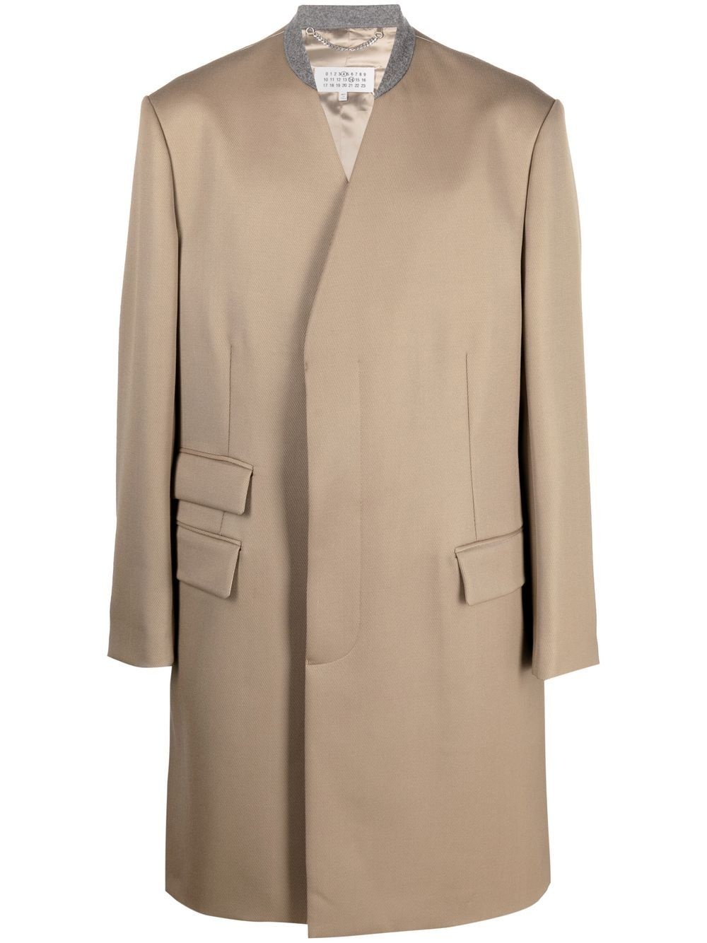 single-breasted wool coat - 1