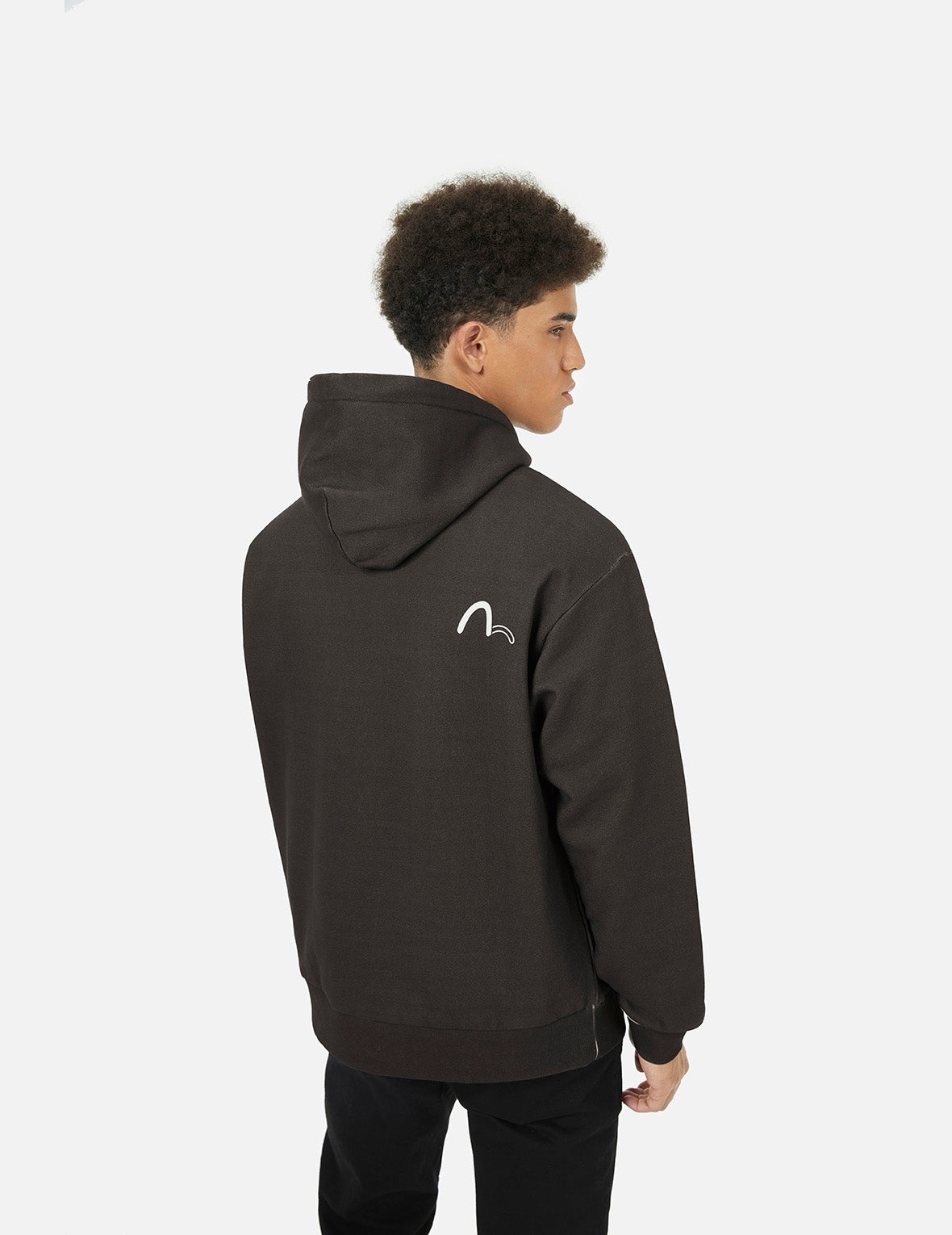 Logo and Seagull Print Relax Fit Hoodie - 6