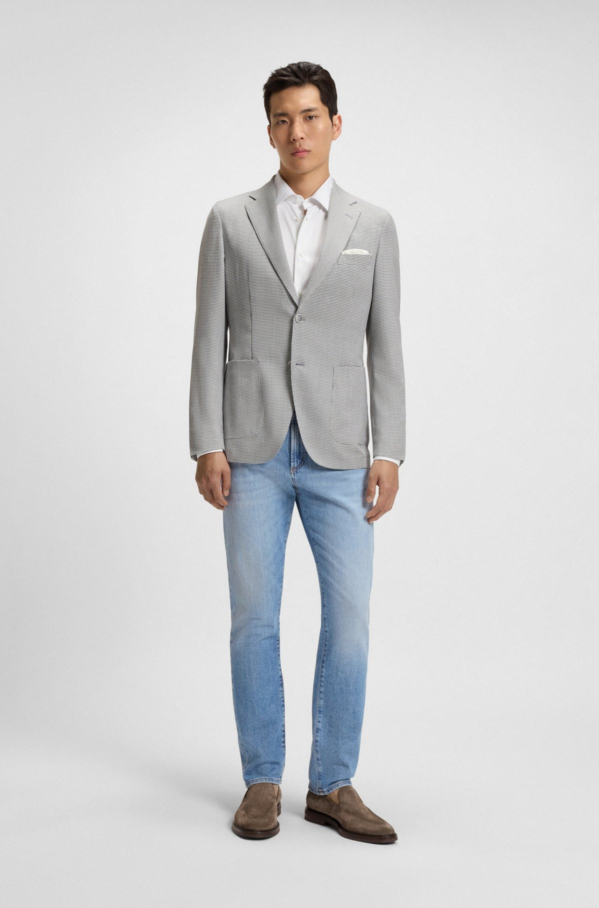 SLIM-FIT JEANS IN BLUE COMFORT-STRETCH DENIM - 3