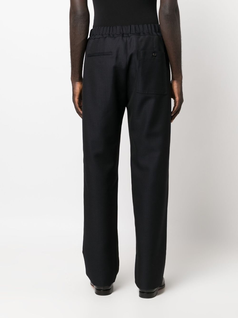 monogram cotton straight trousers - 4