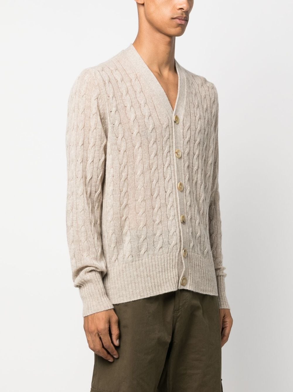 cable-knit cashmere cardigan - 3