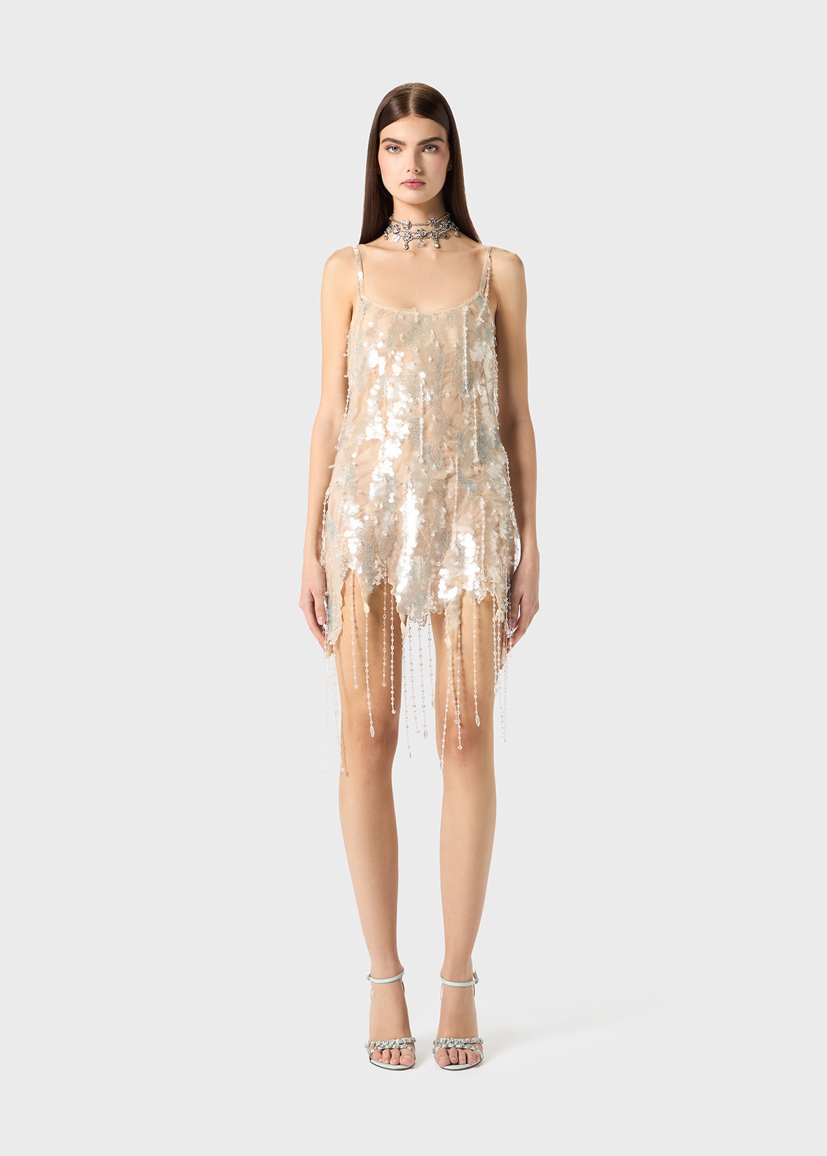 DRESS WITH SEQUIN EMBROIDERY AND FRINGES - 3