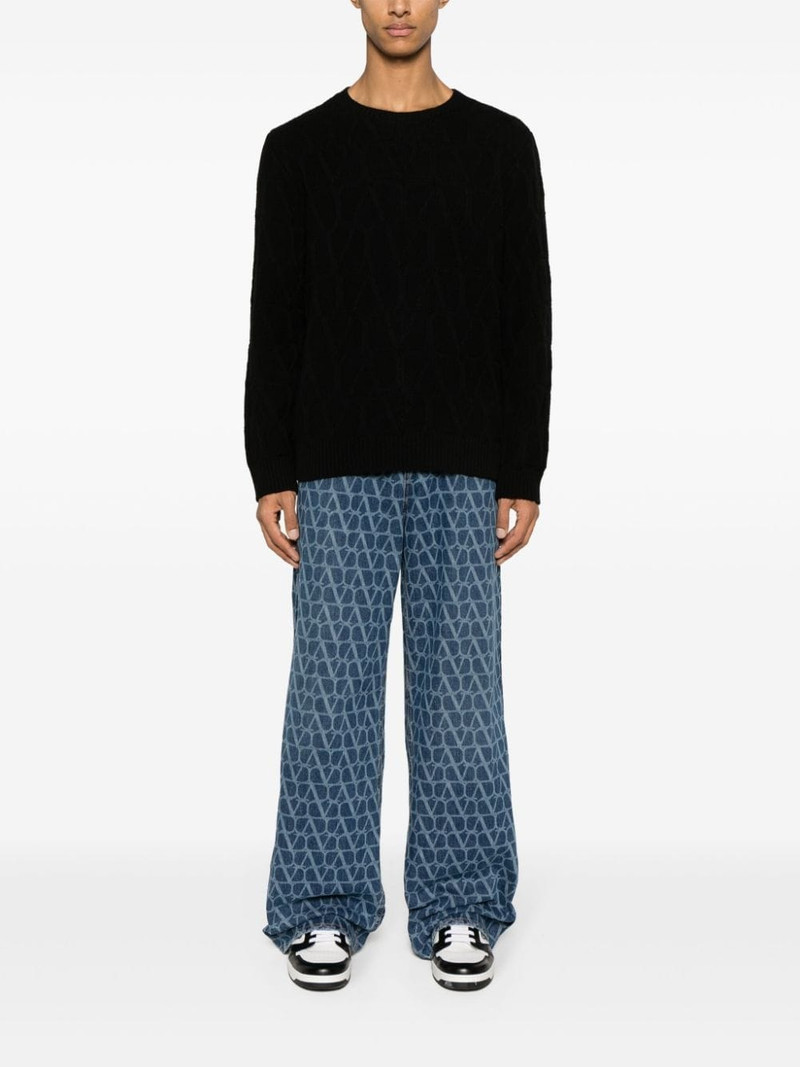 Valentino VLogo intarsia-knit jumper outlook