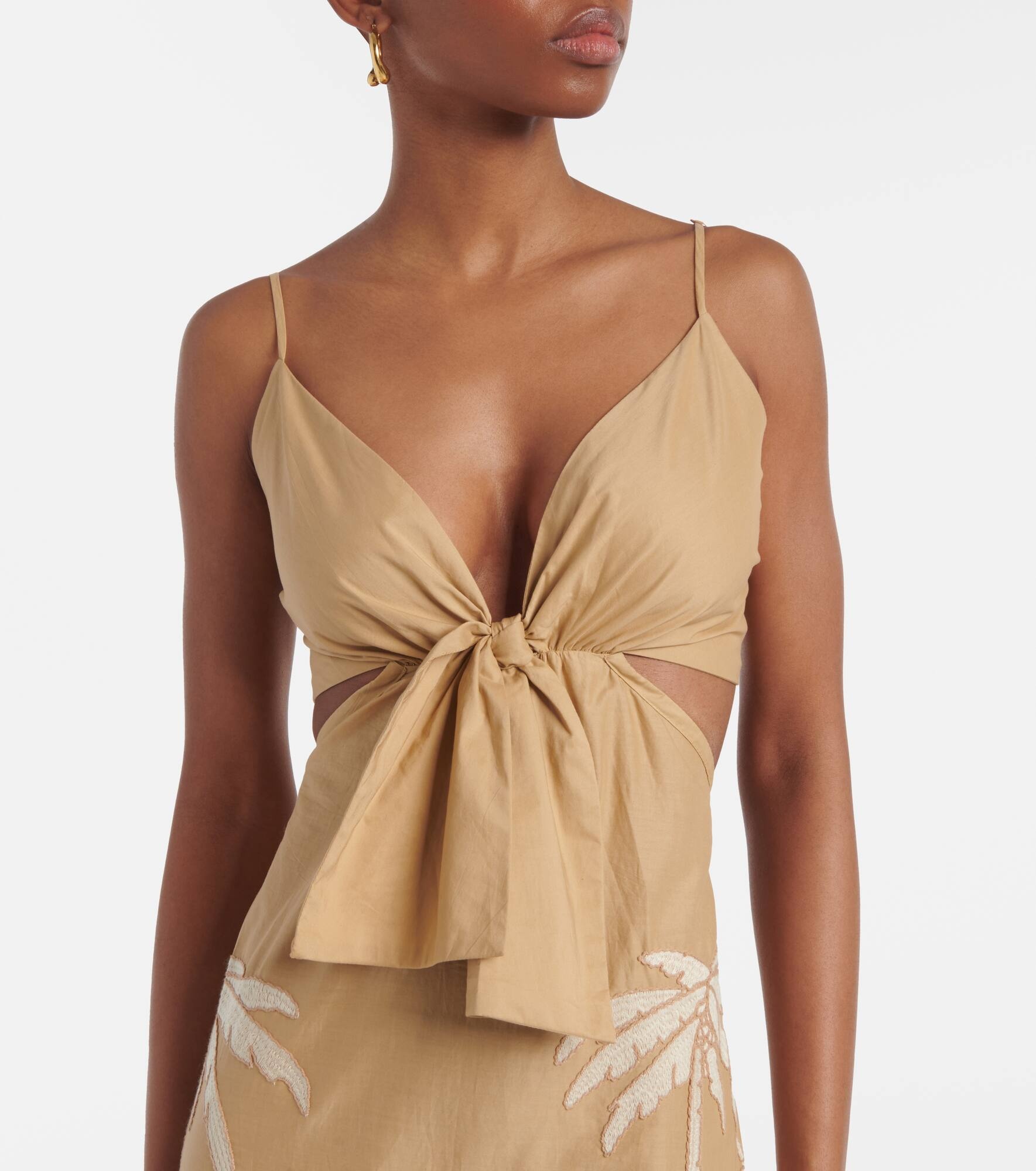 Sea Swirl tie-detail cutout midi dress - 4