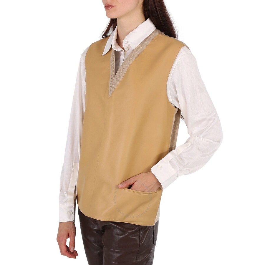 Burberry Bonded Soft Fawn Lambskin And Wool Oversized Vest - 2