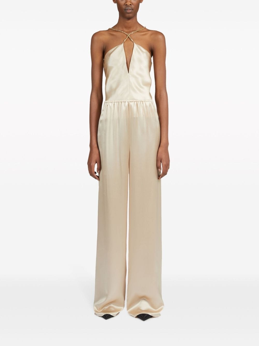 satin-finish wide-leg trousers - 2