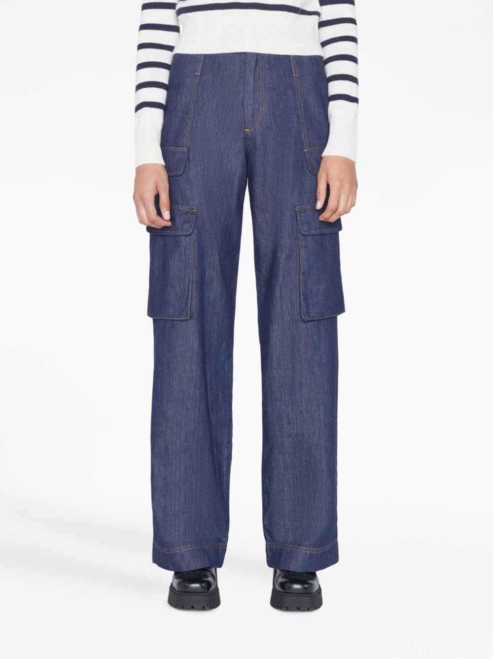 straight-leg cargo-pocket trousers - 3