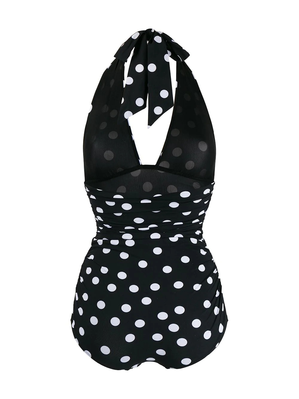 polka dot halterneck swimsuit - 2