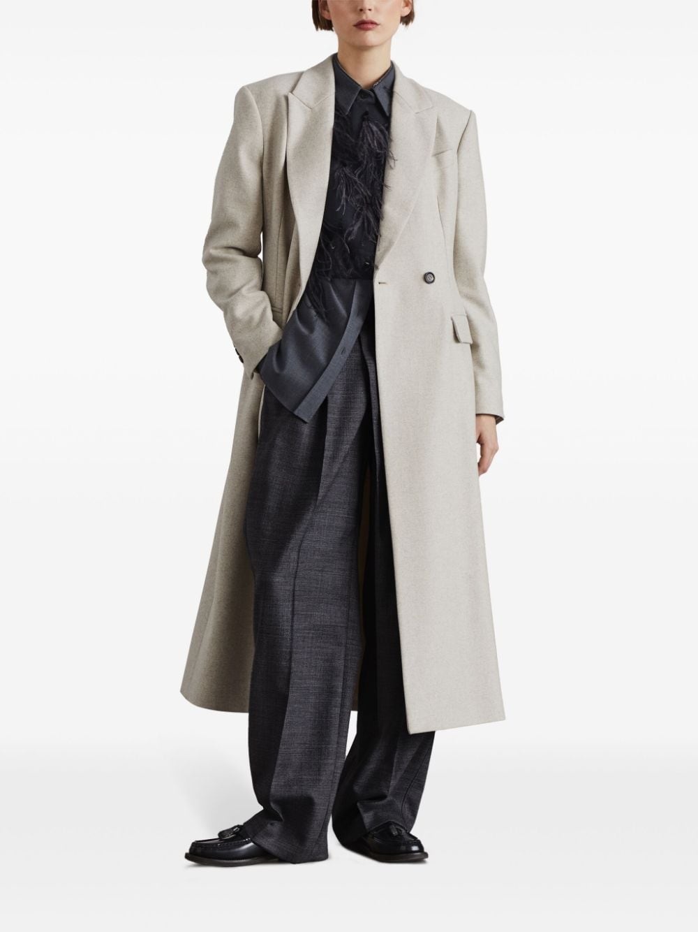 long wool coat - 2