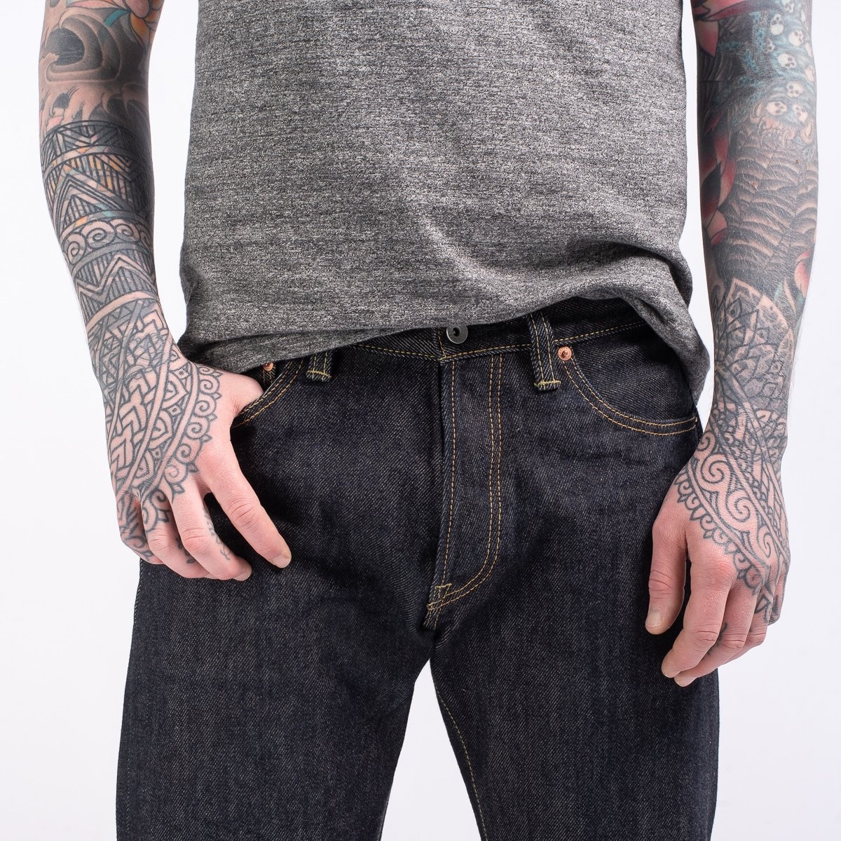 IH-634S 21oz Selvedge Denim Straight Cut Jeans - Indigo - 5