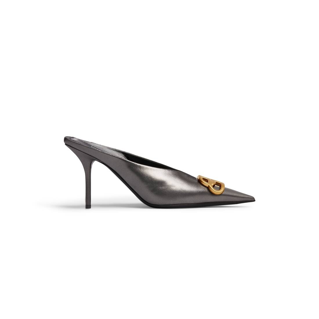 Women's Square Knife Bb 80mm Mule Metallized in Gunmetal/gold - 1
