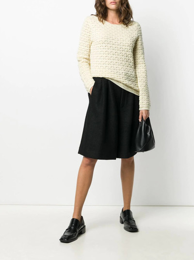 Comme Des Garçons pleated wool wide-leg shorts outlook