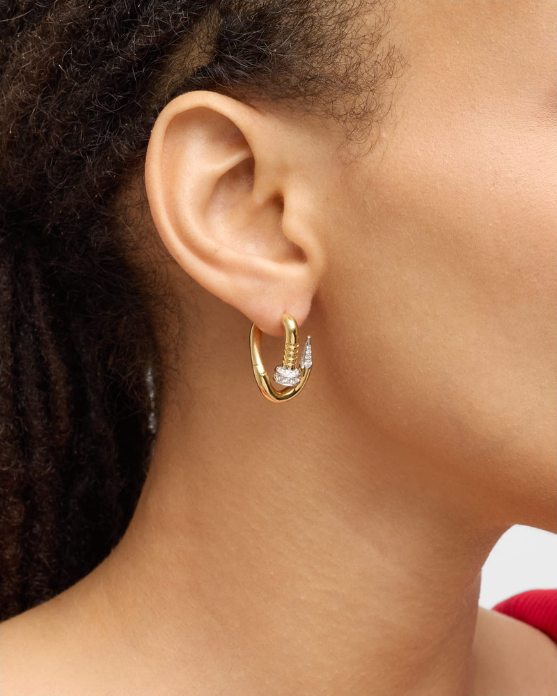 DAVID WEBB Diamond Tip Bent Nail Earrings outlook