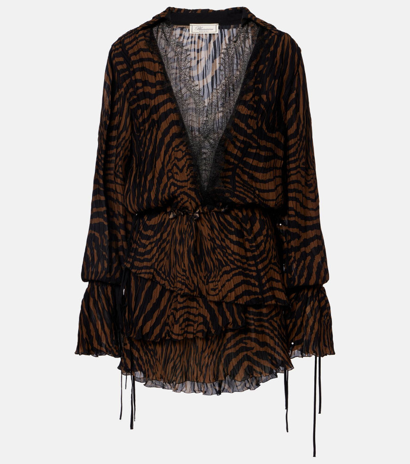 Zebra-print chiffon mini dress 1