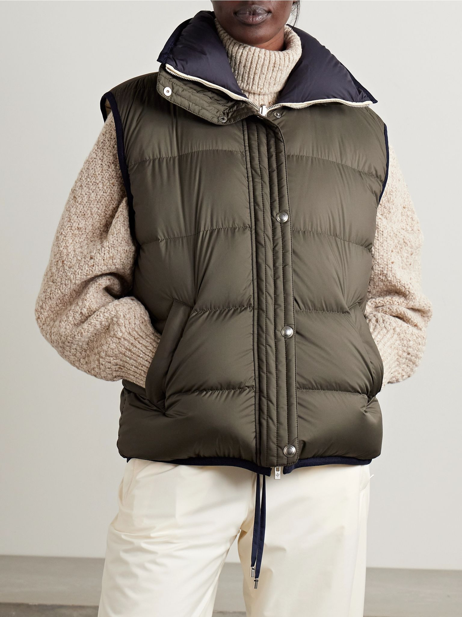 Andry reversible two-tone quilted shell down vest Off-white - 6