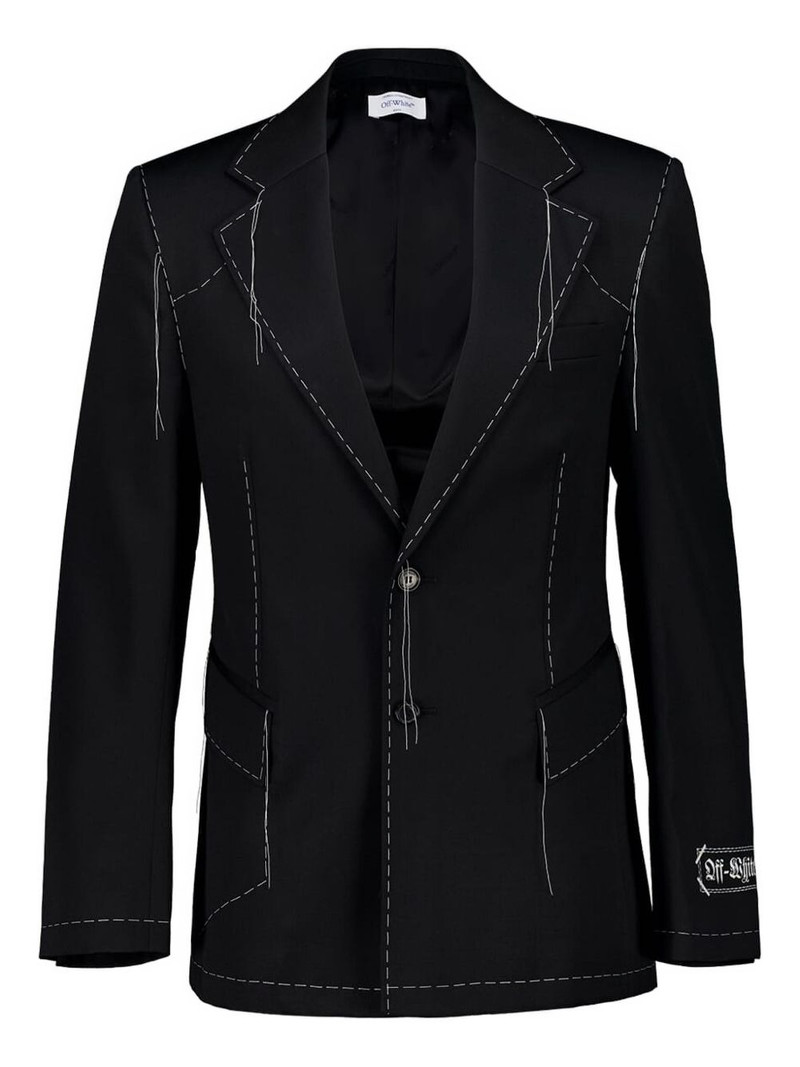 Stitch single-breasted blazer 1