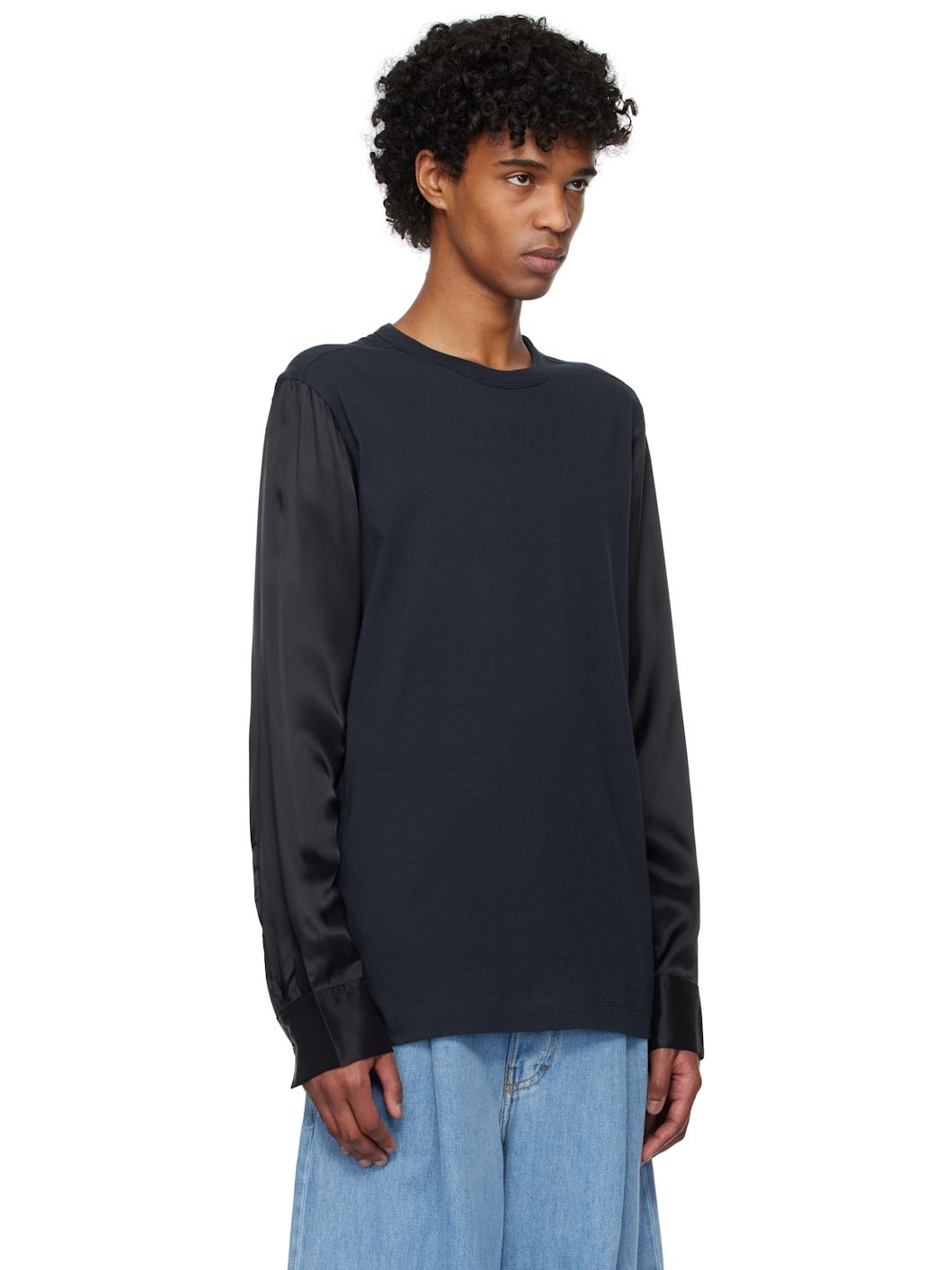 Navy Paneled T-shirt - 2