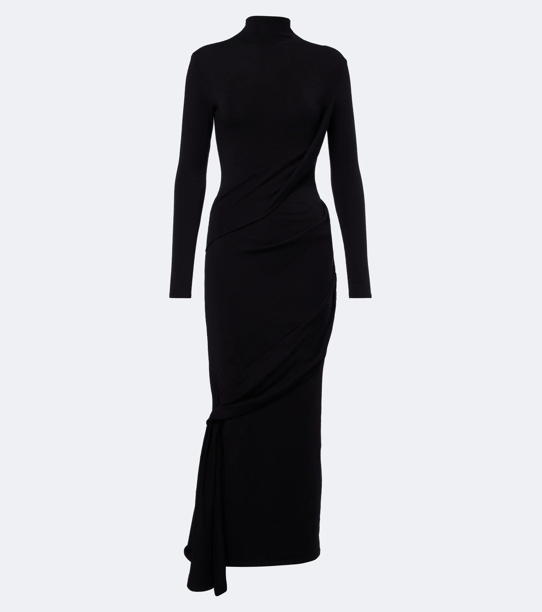 Draped wool-blend jersey midi dress - 1