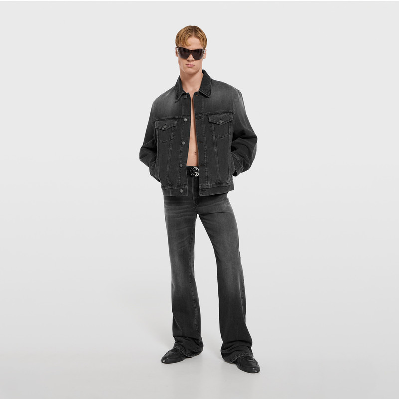 GUCCI Washed certified cotton denim jacket outlook