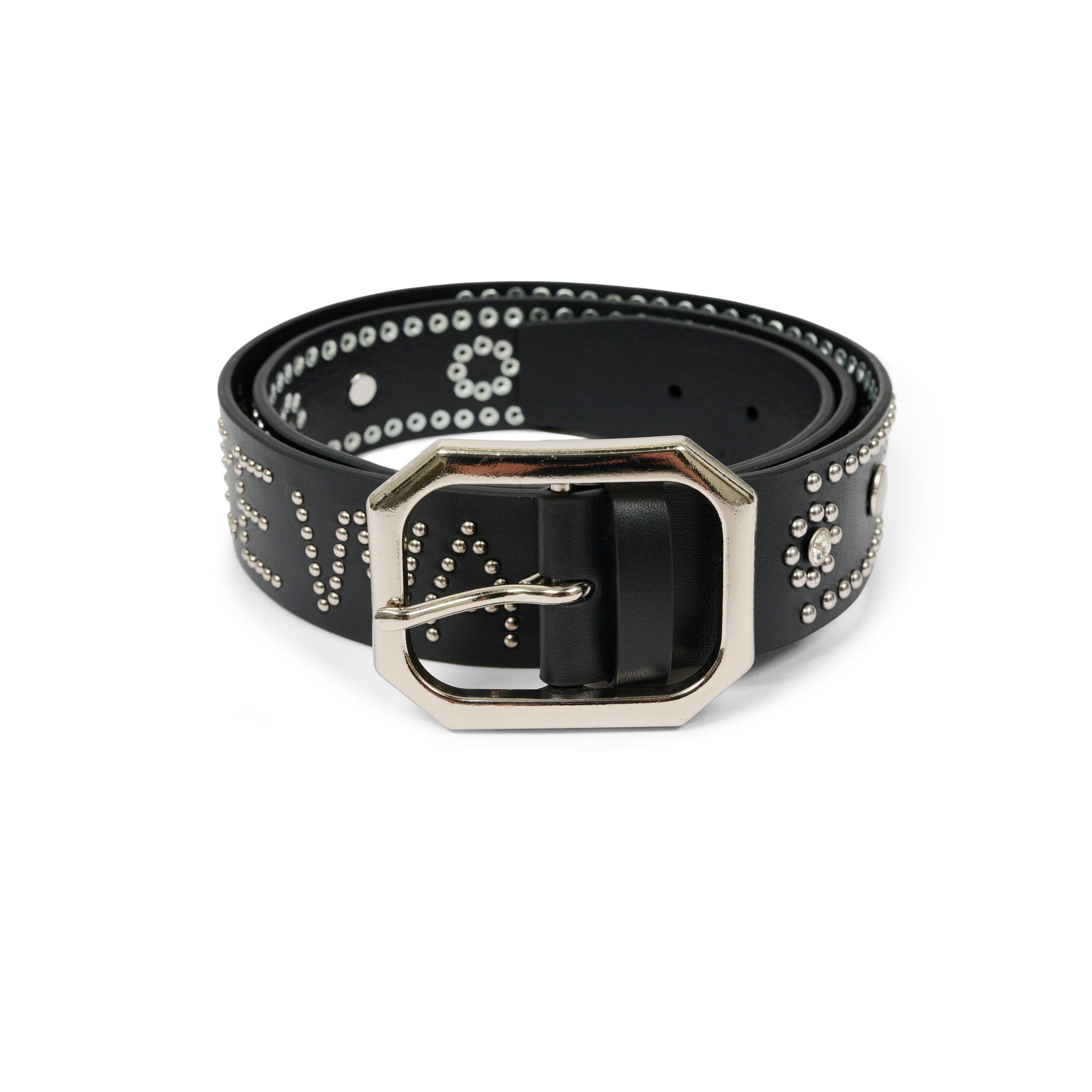 WAIST MAN STUDDED BELT BLACK / SILVER - 1