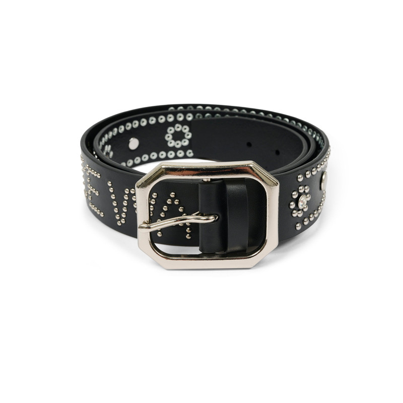 WAIST MAN STUDDED BELT BLACK / SILVER 1