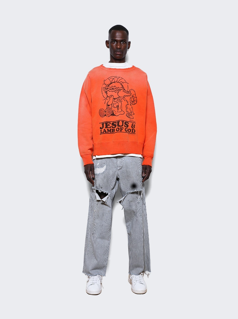 Roundneck Graphic Sweatshirt Orange - 2