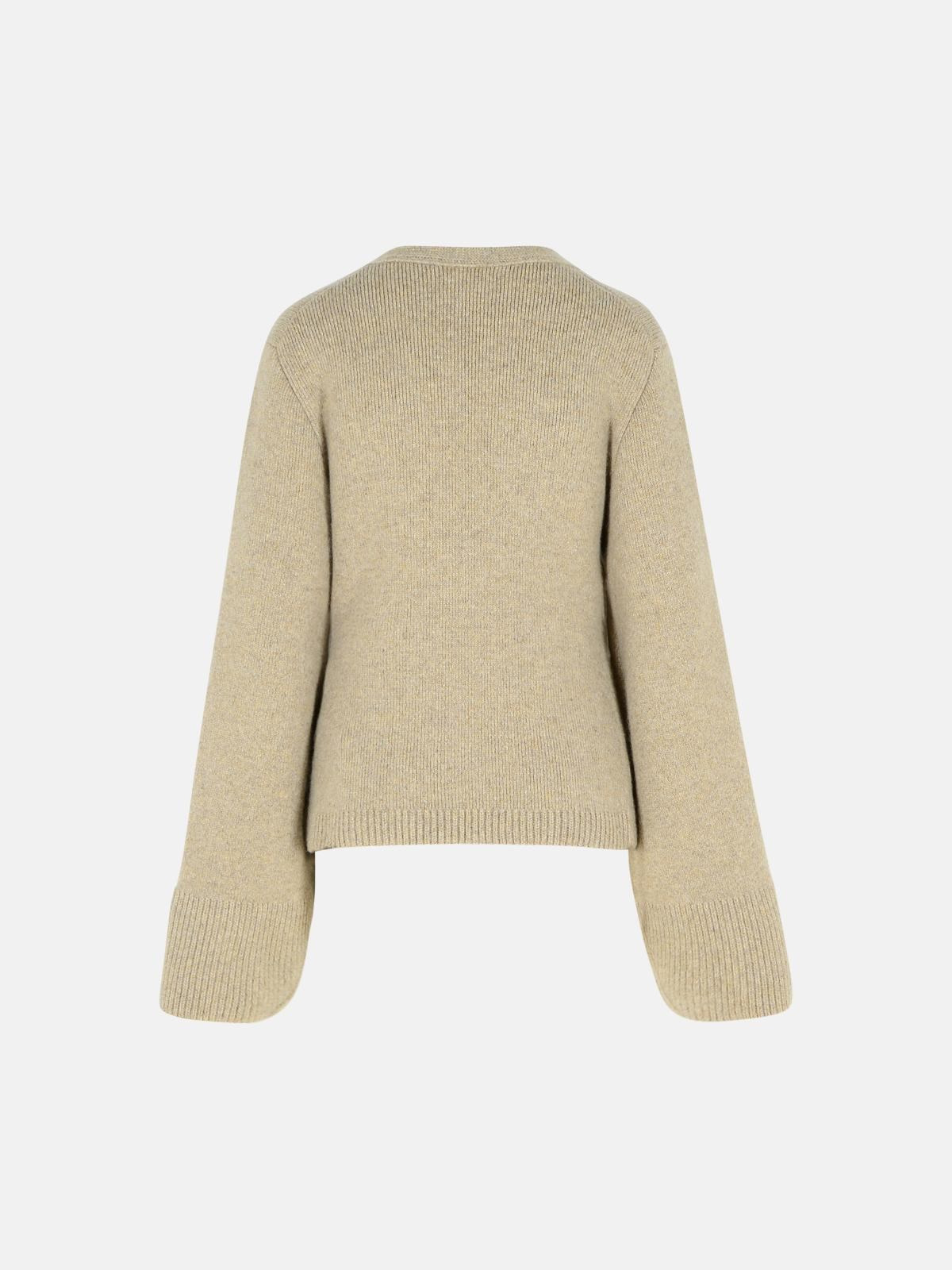 'SCARLET' BEIGE CASHMERE CARDIGAN - 3
