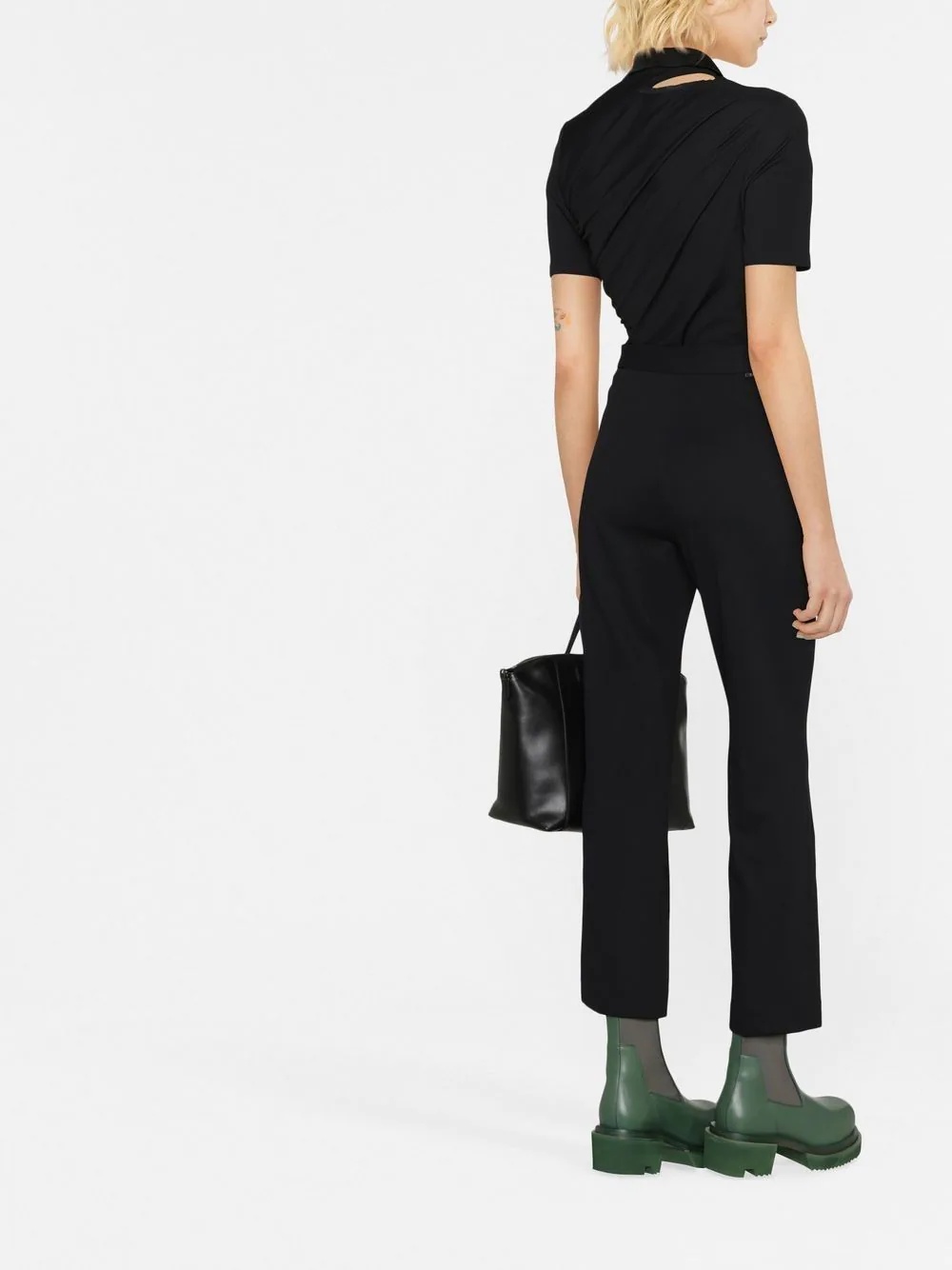 high-waisted flared trousers - 4
