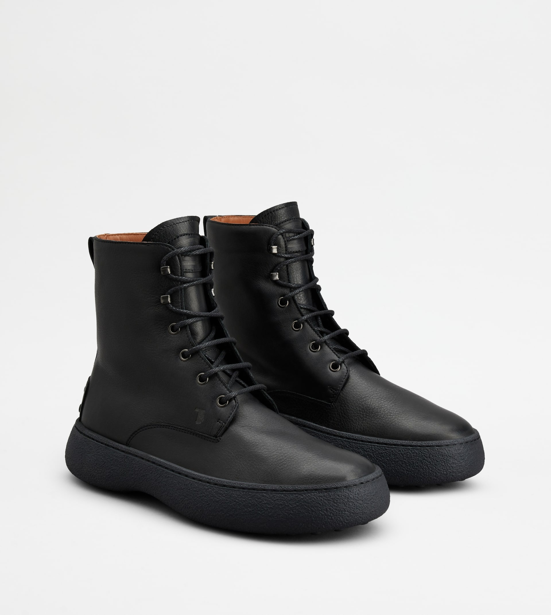 TOD'S W. G. LACE-UP ANKLE BOOTS IN LEATHER - BLACK - 3