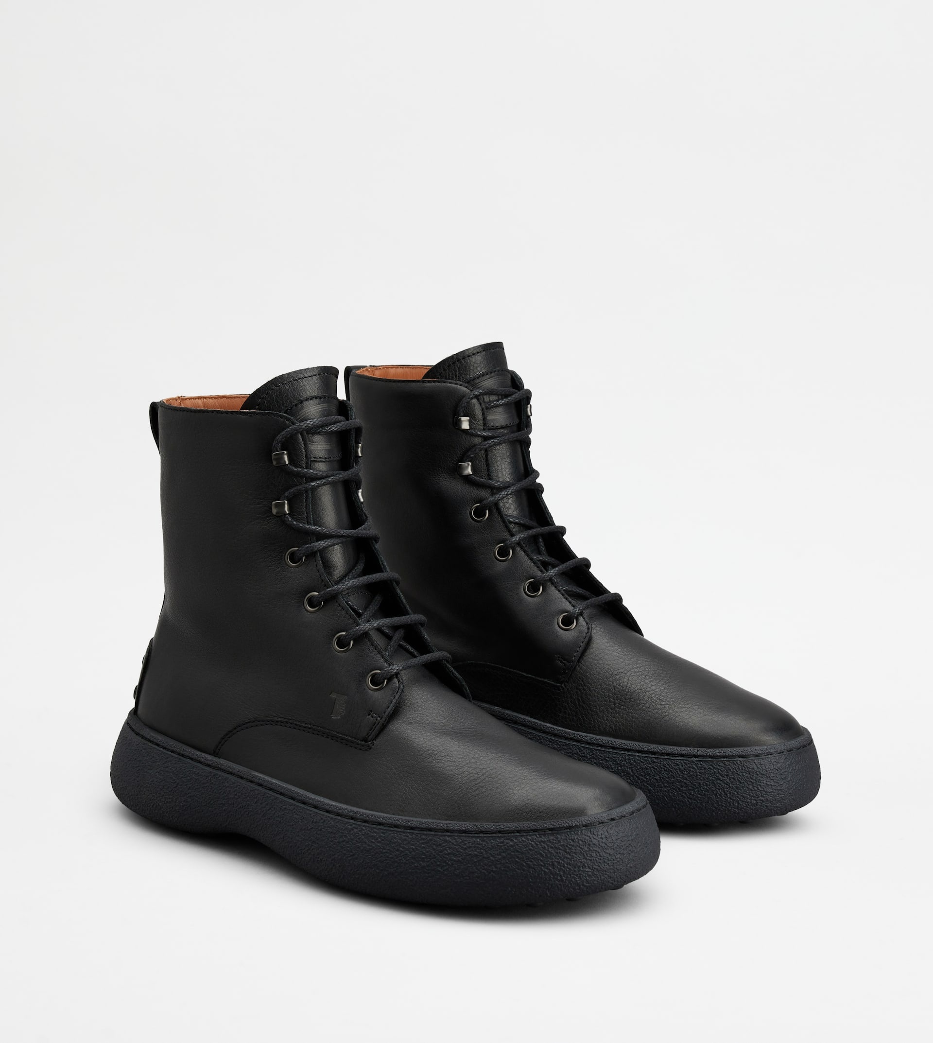 Tod's TOD'S W. G. LACE-UP ANKLE BOOTS IN LEATHER - BLACK, tods