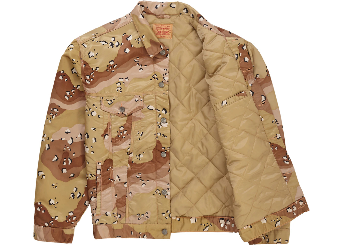 Supreme Levi's Nylon Trucker Jacket Chocolate Chip Camo - 3