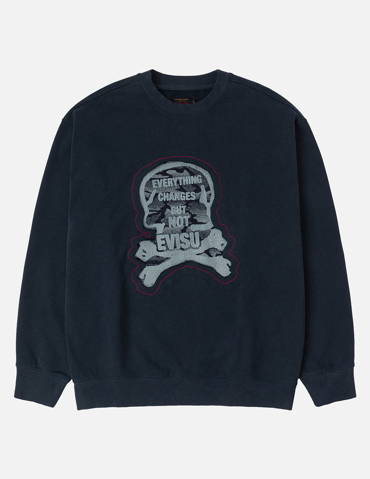 "Back to Bone" and Skull Print Fashion Fit Sweatshirt - 3