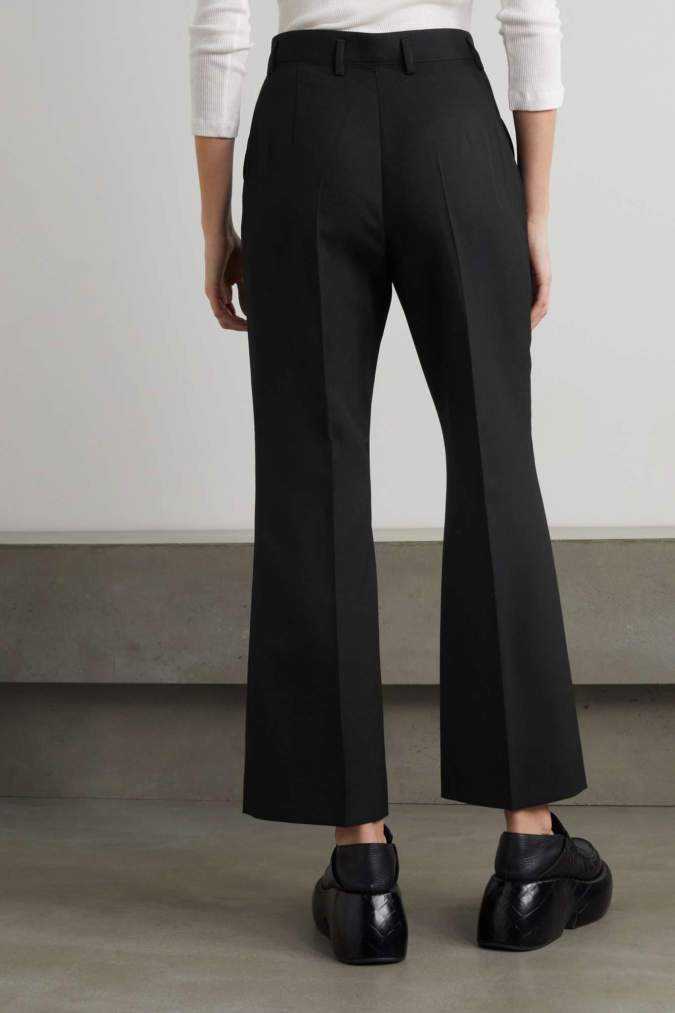 Cropped grain de poudre flared pants - 4