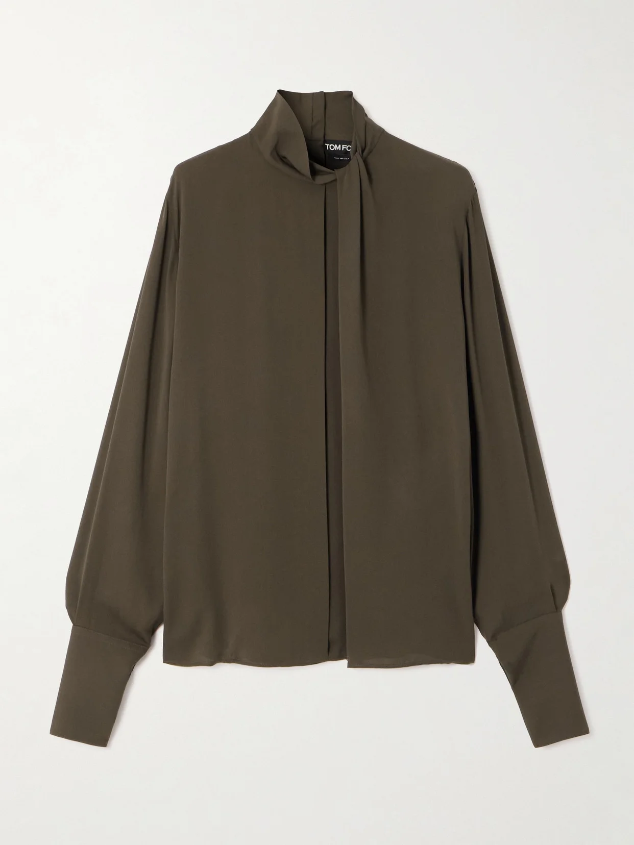 Cutout Draped Pleated Silk-georgette Blouse - 1