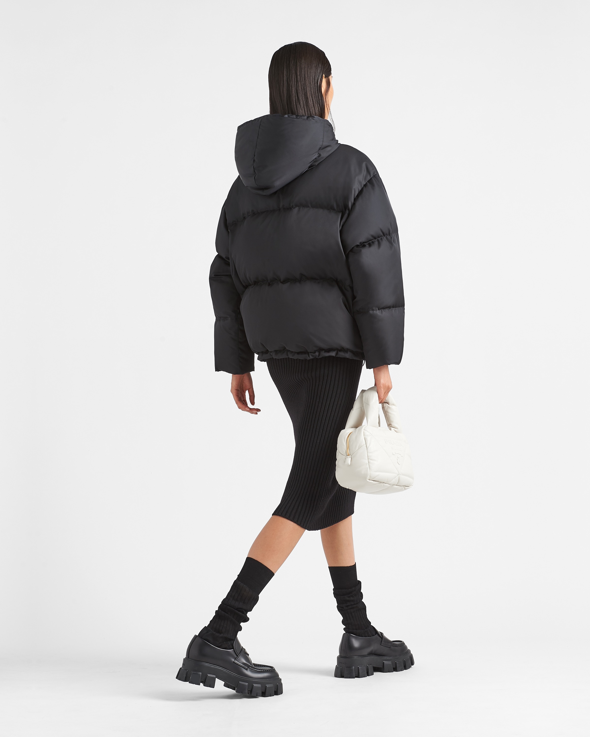 Re-Nylon Gabardine hooded down jacket - 5