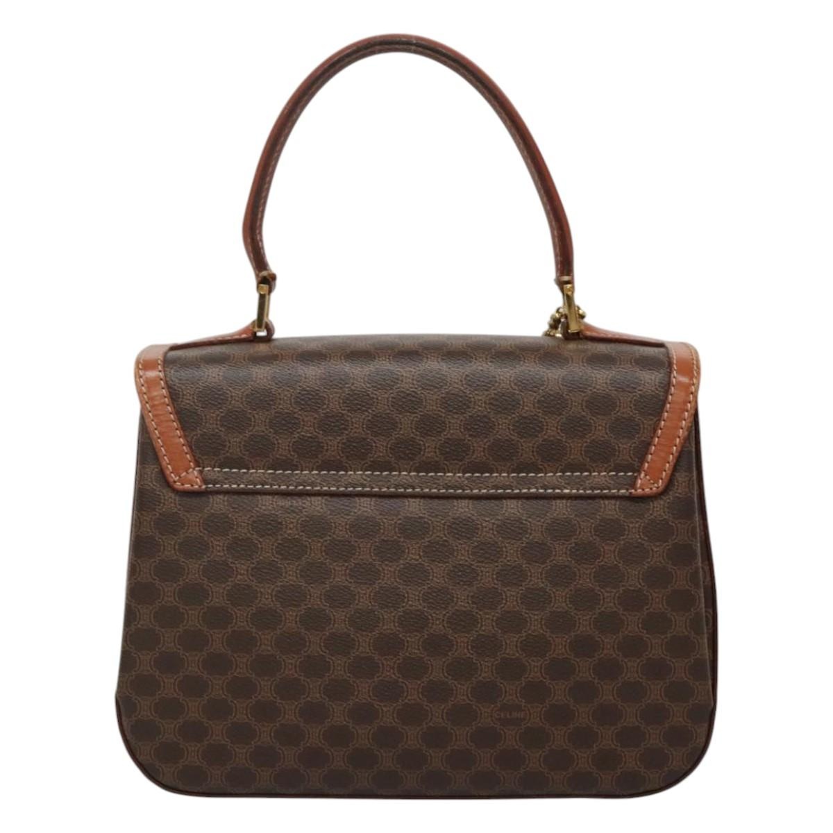 CELINE Macadam Canvas Hand Bag Pvc Leather Brown - 2